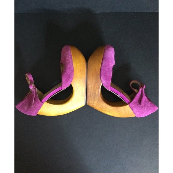 Jeffrey Campbell Foxy Wood Platform High Heel Shoes Adjustable Size 6 6M - Picture 8 of 14